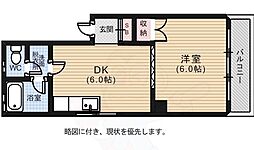 山本マンション 1DKの間取図画像