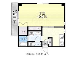 シュトラーセ比治山 1Kの間取図画像