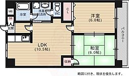 グラディール堺町 2LDKの間取図画像