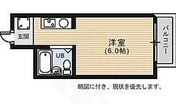 楠木サンバレー ワンルームの間取図画像