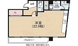 舟入川口コータース ワンルームの間取図画像