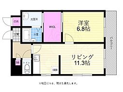 信和ビル 1LDKの間取図画像