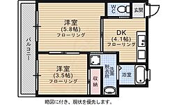 第二渡部ビル 2Kの間取図画像
