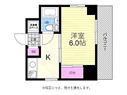 ダイアパレス舟入本町 1Kの間取図画像