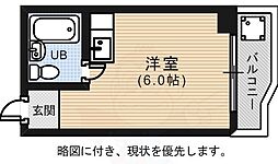 パークサイド中村 ワンルームの間取図画像