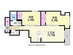 S-RESIDENCE富士見町aglitter 2LDKの間取図画像