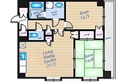 KAIZOビル 2LDKの間取図画像