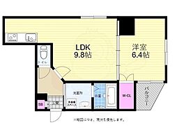 ウイング宝町フォース 1LDKの間取図画像