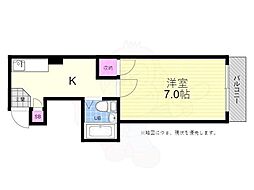 リヒトハイム吉田 1Kの間取図画像