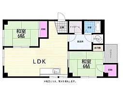 たかのばしハイツ 2LDKの間取図画像