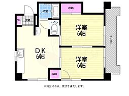 エイトビル6 2DKの間取図画像