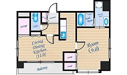 ベルパッソ十日市 1LDKの間取図画像
