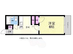 メゾン粟屋 1DKの間取図画像