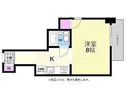佐伯ビル 1Kの間取図画像