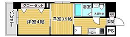 リファレンス博多駅前 2Kの間取図画像