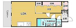 東峰マンション博多駅東 1LDKの間取図画像