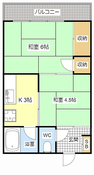 コーポサンローザI 205｜静岡県浜松市中央区天王町(賃貸アパート2K・2階・30.34㎡)の写真 その2