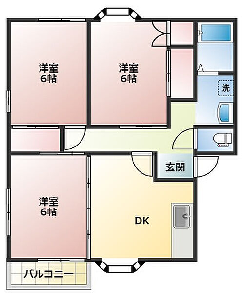 EXCEL 202｜静岡県磐田市立野(賃貸アパート3DK・2階・55.92㎡)の写真 その2