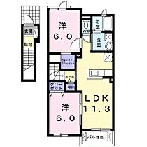 ユーミルム 202 ｜ 静岡県袋井市深見（賃貸アパート2LDK・2階・58.21㎡） その2