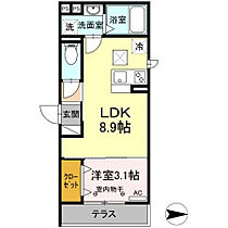 ボンヌ・シャンスA 101 ｜ 静岡県磐田市国府台（賃貸アパート1LDK・1階・30.41㎡） その2