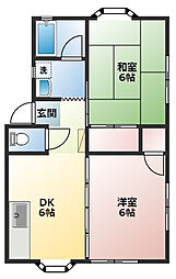 サンデリアーナ 2DKの間取図画像