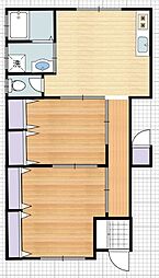西島ハイツ 2DKの間取図画像