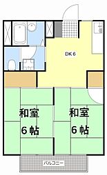 ロイヤルハイツ 2DKの間取図画像