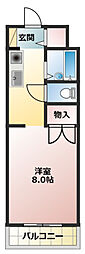 コスモス18 1Kの間取図画像