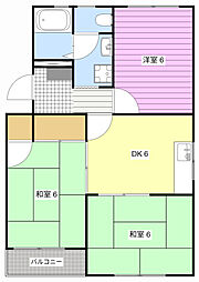 ナショナルハイツ 3DKの間取図画像