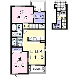 ブルー・シエル 2LDKの間取図画像