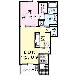 メゾンカンパーニュ3 1LDKの間取図画像