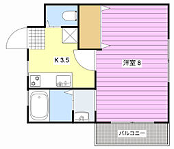 ハイツサハラ 1Kの間取図画像