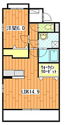 ティーダ 1LDKの間取図画像
