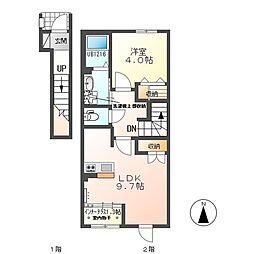 シェルル・スターテラス安久路II(仮) 1LDKの間取図画像