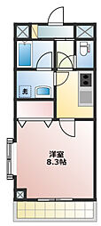 プライムライフプレイス 1Kの間取図画像