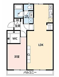 マンションカメリア2 1LDKの間取図画像