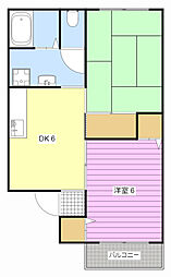 アリコベール 2DKの間取図画像
