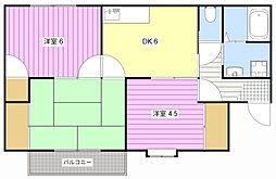 コナハイム 3DKの間取図画像