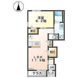 ボルーナ2 1LDKの間取図画像