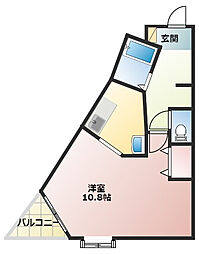 ヴィアーレ銀杏ハウス 1Kの間取図画像