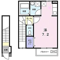 ラークヒルズ 1Kの間取図画像