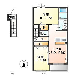 マ・グラン6 2LDKの間取図画像