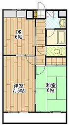 クラフト1 2DKの間取図画像