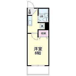 睦町ハイツ 1Kの間取図画像