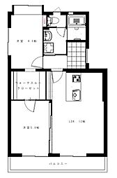 スカイキング3 2LDKの間取図画像