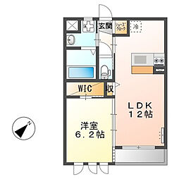 ボルーナ1 1LDKの間取図画像