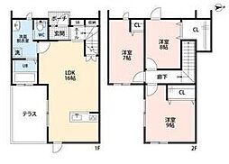 カーサ・フェリーチェ中泉 3LDKの間取図画像