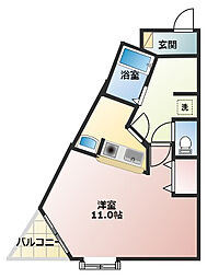 トレチェルキオ 1Kの間取図画像