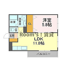 エバーグリーン:21 1LDKの間取図画像