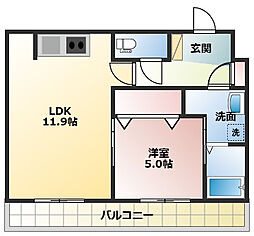 パブリックガーデン2 1LDKの間取図画像